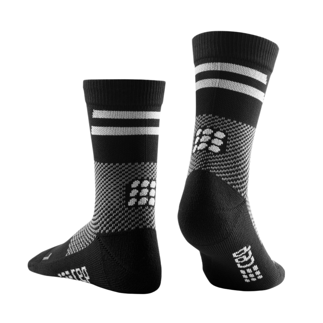 Training Mid Cut Compression Socks, Men, Black Training, Back View