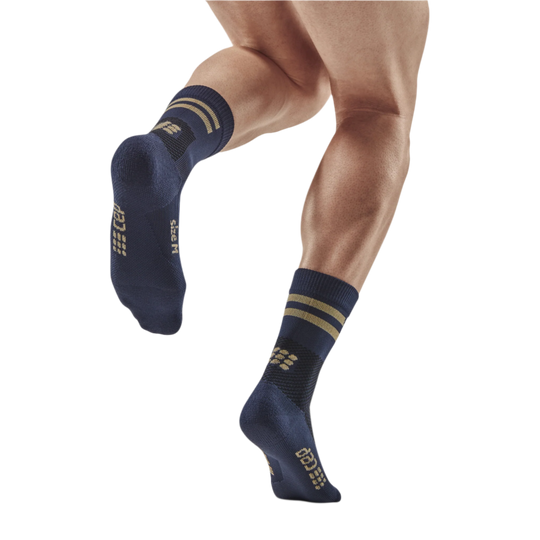 Training Mid Cut Compression Socks, Men, Peacoat Training, Back-View Model