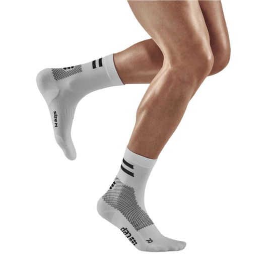 Training Mid Cut Compression Socks, Men, White Training