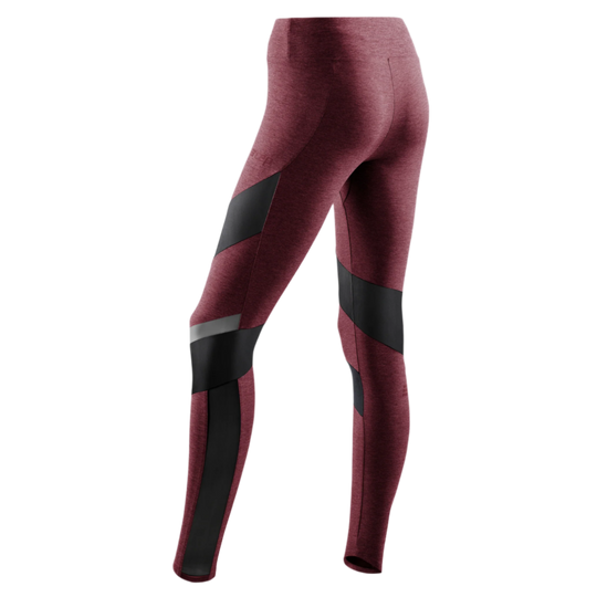 Training Tights, Women, Cardio Cherry Melange, Back View