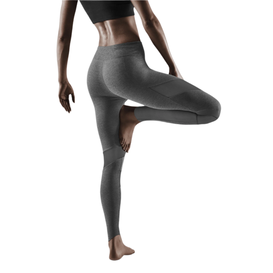 Training Tights, Women, Grey Melange, Back View Model