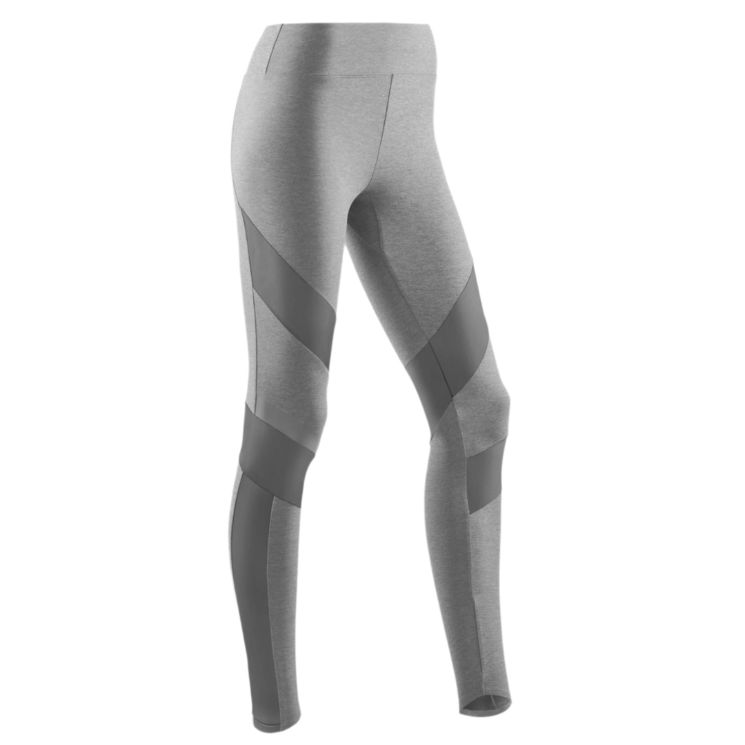 Training Tights, Women, Grey Melange, Front View