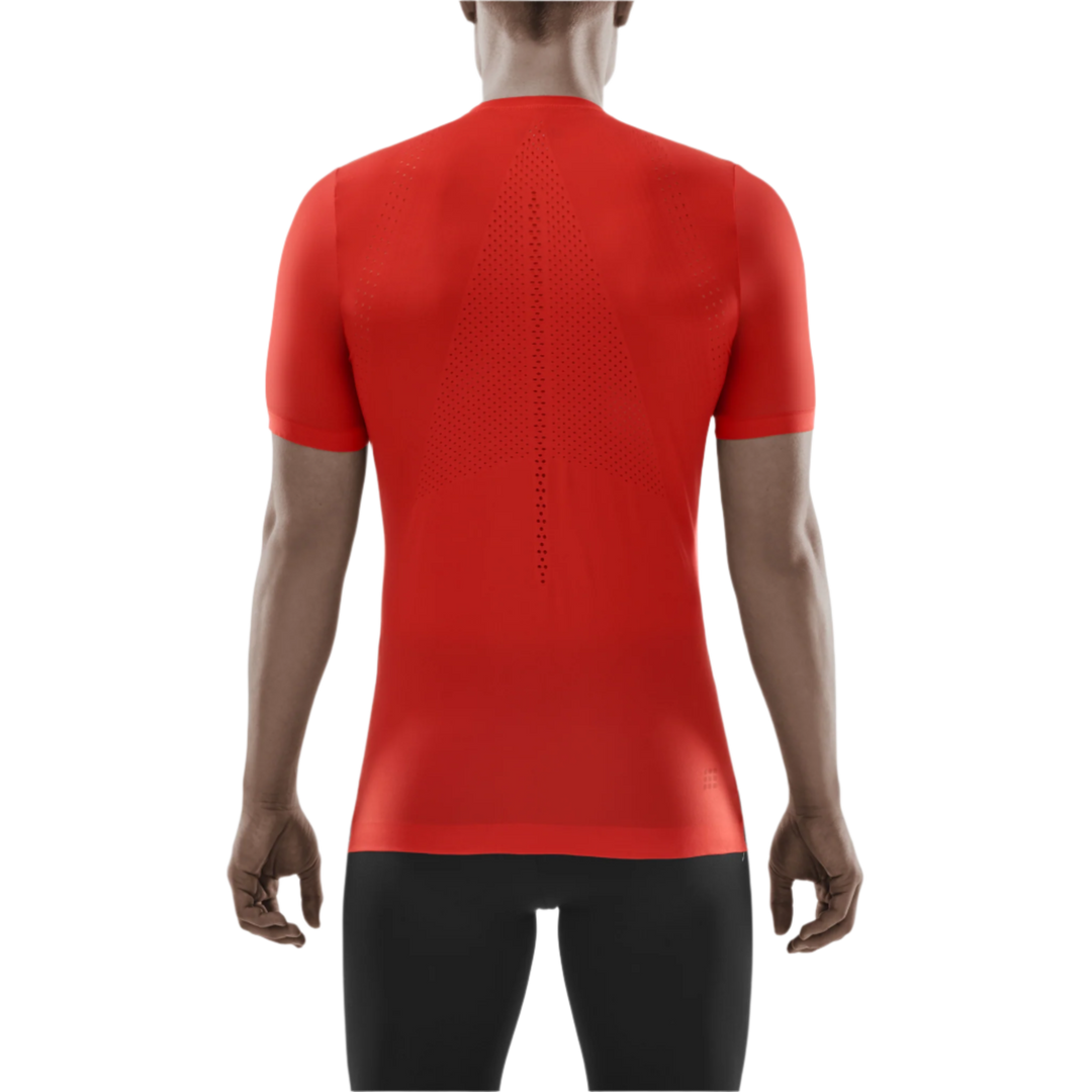 Ultralight Short Sleeve Shirt, Men, Lava, Back View Model