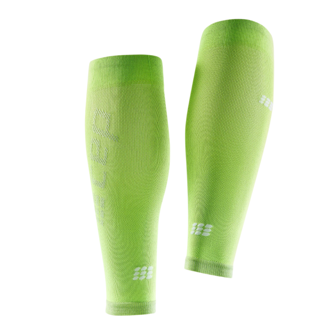 Ultralight Compression Calf Sleeves, Men, Flash Green, Back View