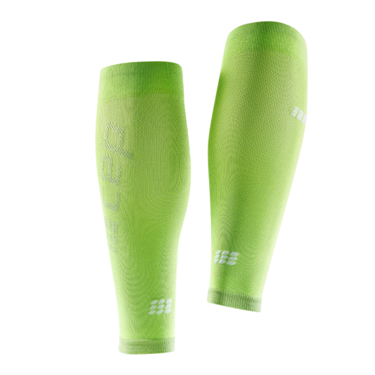 Ultralight Compression Calf Sleeves, Men, Flash Green, Back View