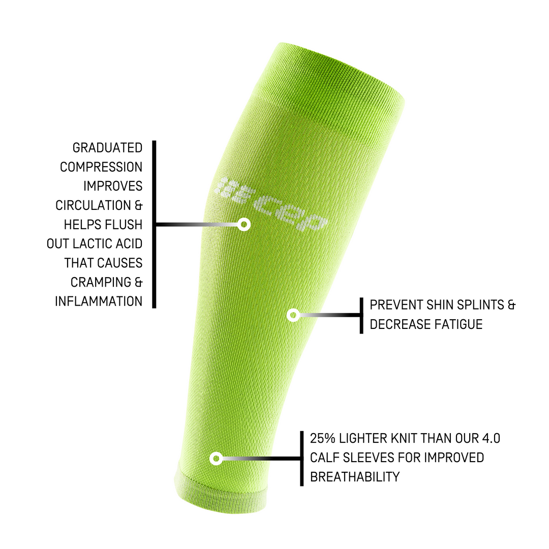 Ultralight Compression Calf Sleeves, Men, Flash Green, Detail