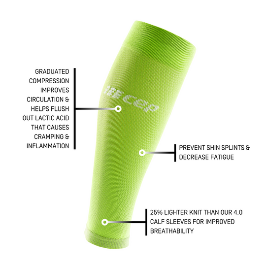 Ultralight Compression Calf Sleeves, Men, Flash Green, Detail