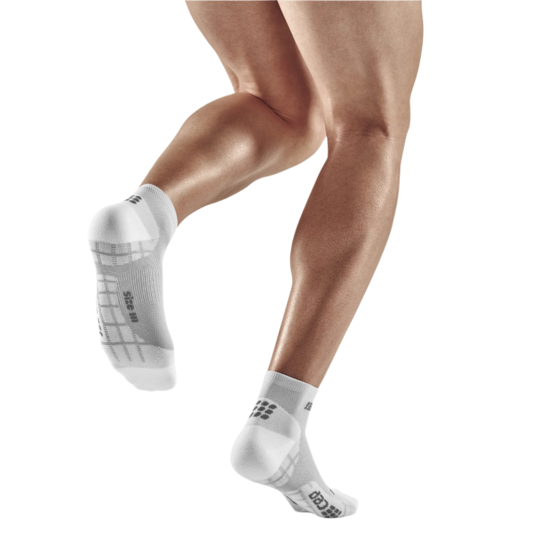 Ultralight Low Cut Compression Socks, Men, Carbon/White, Back View Model