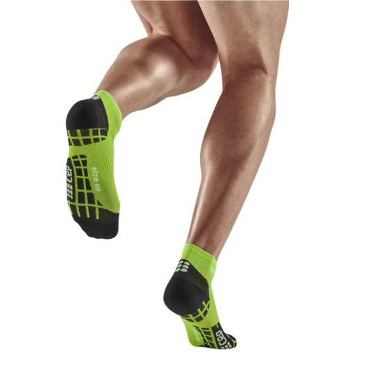 Ultralight Low Cut Compression Socks, Men, Flash Green, Back View Model