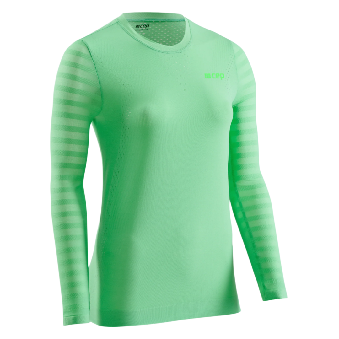 Ultralight Long Sleeve Shirt, Women, Green, Front View