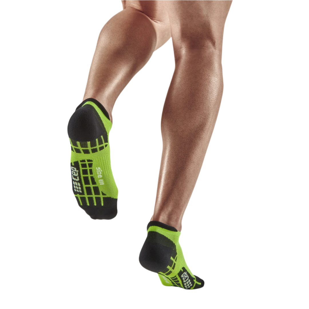 Ultralight No Show Compression Socks, Men, Flash Green, Back View Model