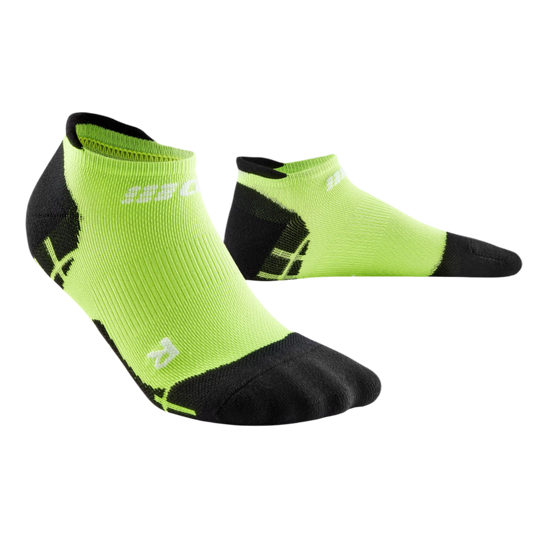 Ultralight No Show Compression Socks, Men, Flash Green, Front View