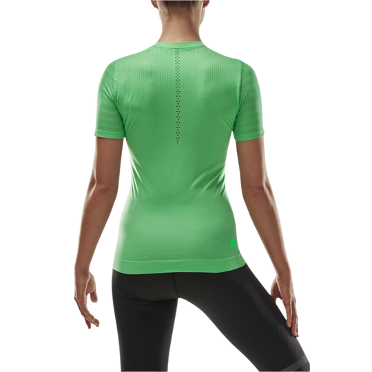 Ultralight Short Sleeve Shirt, Women, Green, Back View Model