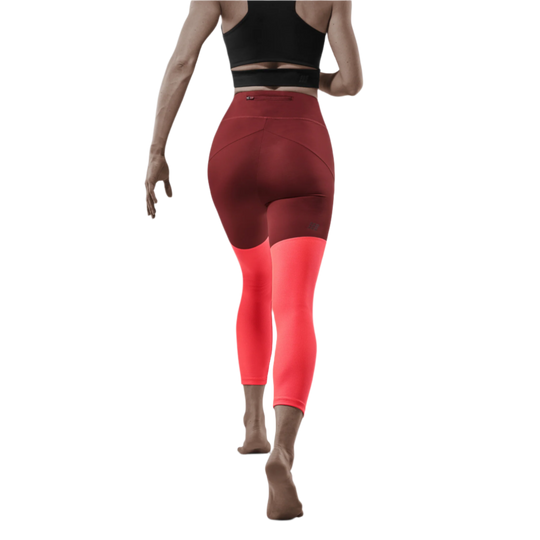 Ultralight Tights 7/8, Women, Dark Red/Pink, Back View Model